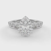 IGI Certified Pear and Round Lab Grown Diamond Bridal Set Ring