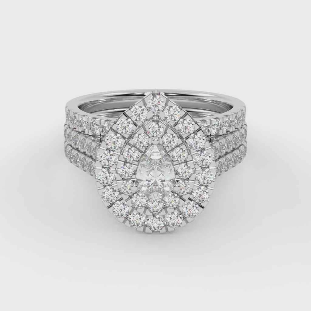 IGI Certified Pear and Round Bridal Set