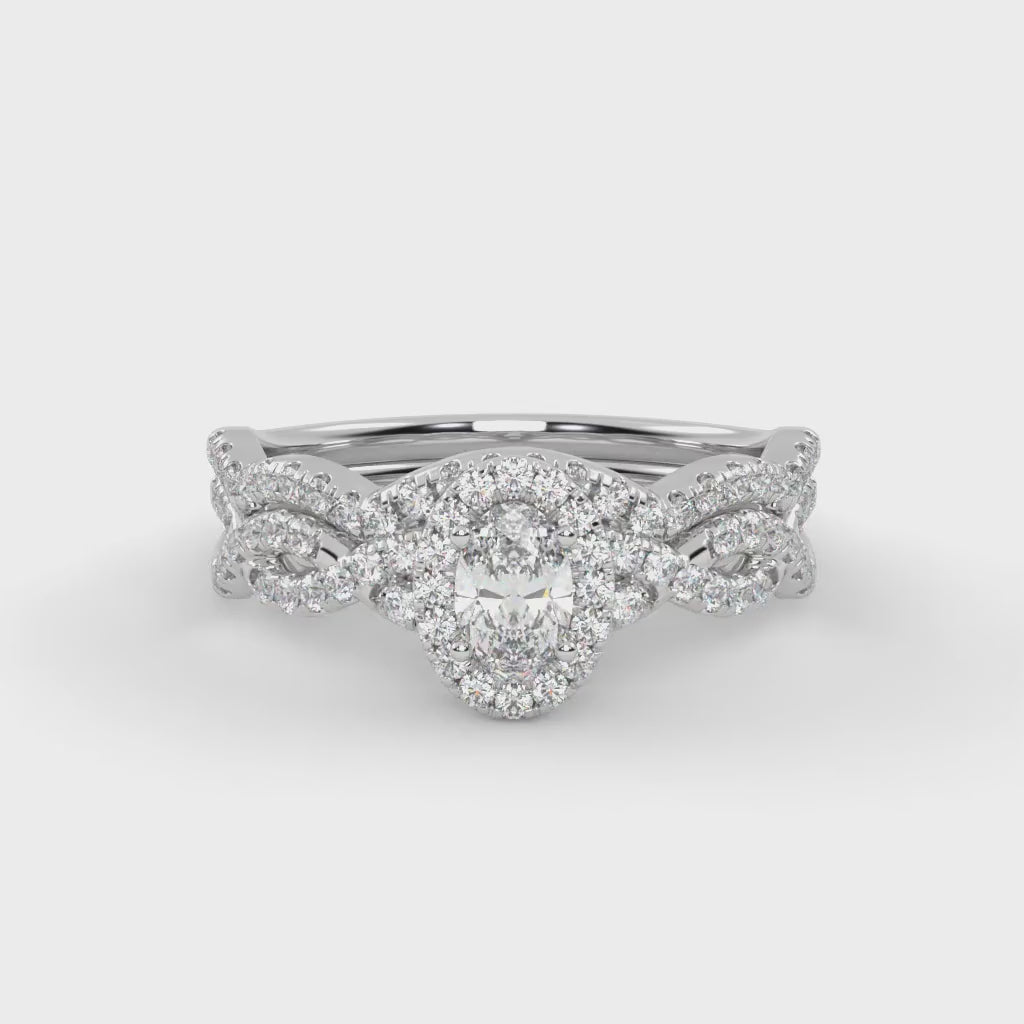 IGI 0.75 Carat Lab Diamond Infinity Halo Bridal Set Ring