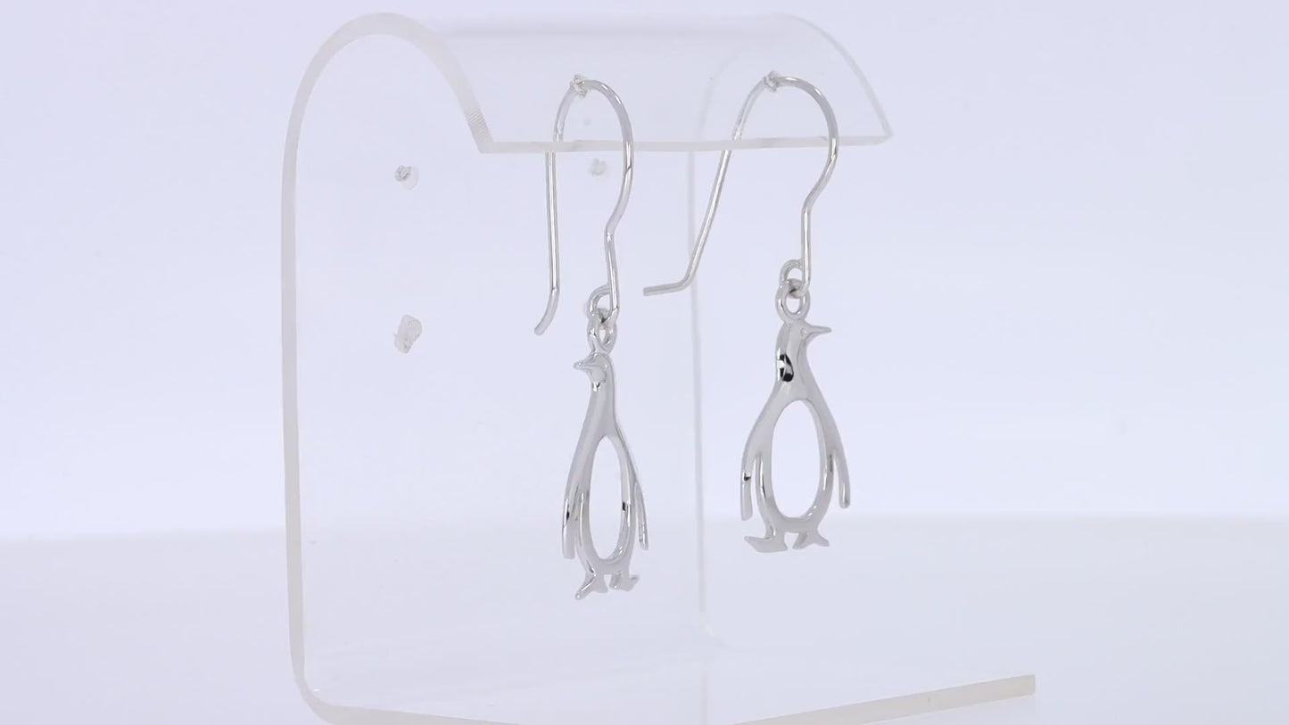 Penguin Hook Earrings Jewelry for Women in 925 Sterling Silver