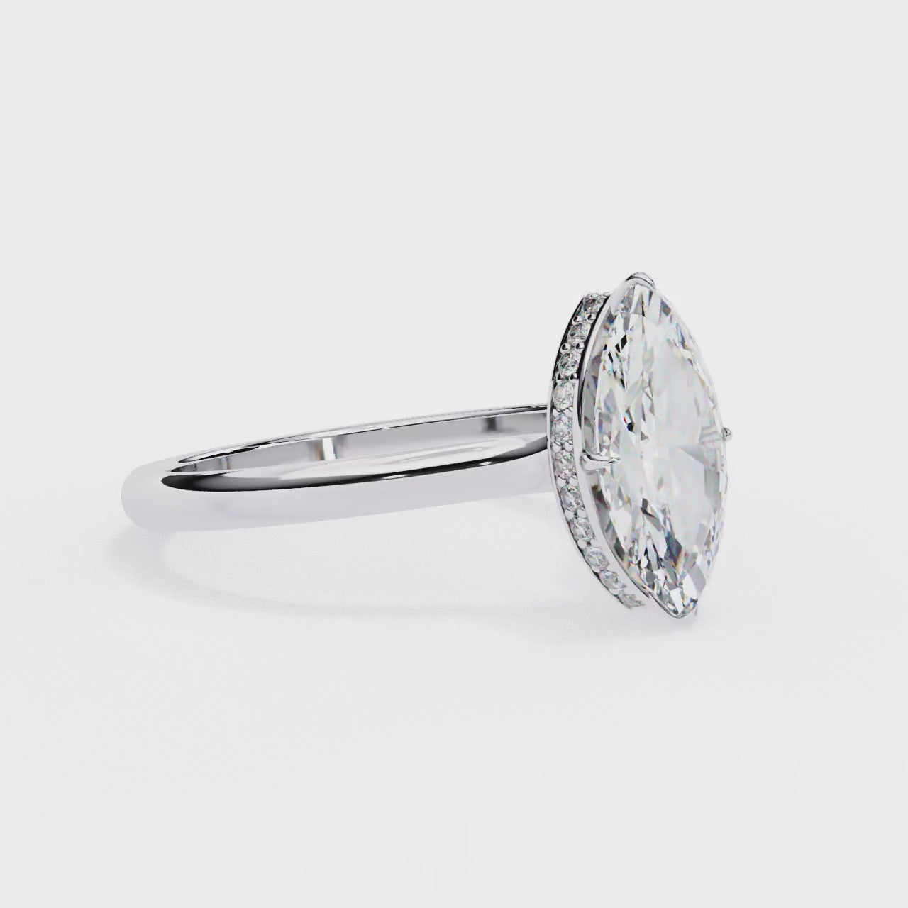 Marquise Cut Solitaire Lab Grown Diamond Engagement Ring