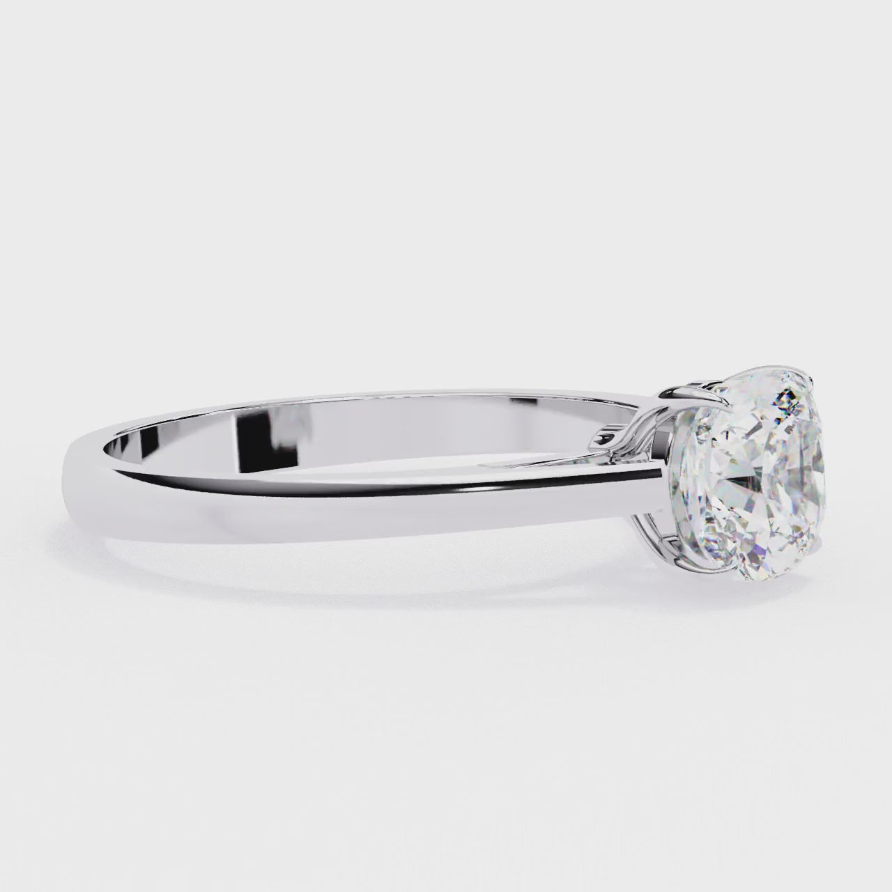 6.5MM Cushion Solitaire Lab Grown Diamond Promise Rings