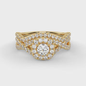 IGI Certified 1.00 Carat Infinity Halo Solitaire Cluster Bridal Set Ring