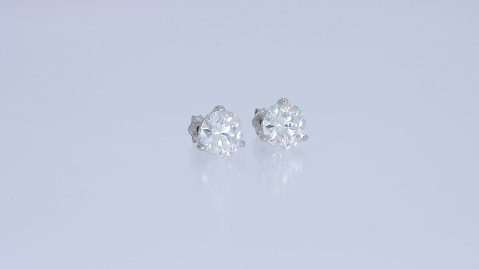 4 Cttw Martini Stud Earrings 8.5MM Lab Created Moissanite