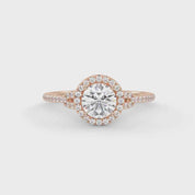 IGI Certified Halo Solitaire Engagement Ring