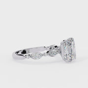 Solitaire Cluster Radiant Cut Lab Grown Diamond Promise Rings