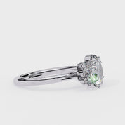 Solitaire Cluster lab Grown Diamond Engagement Ring