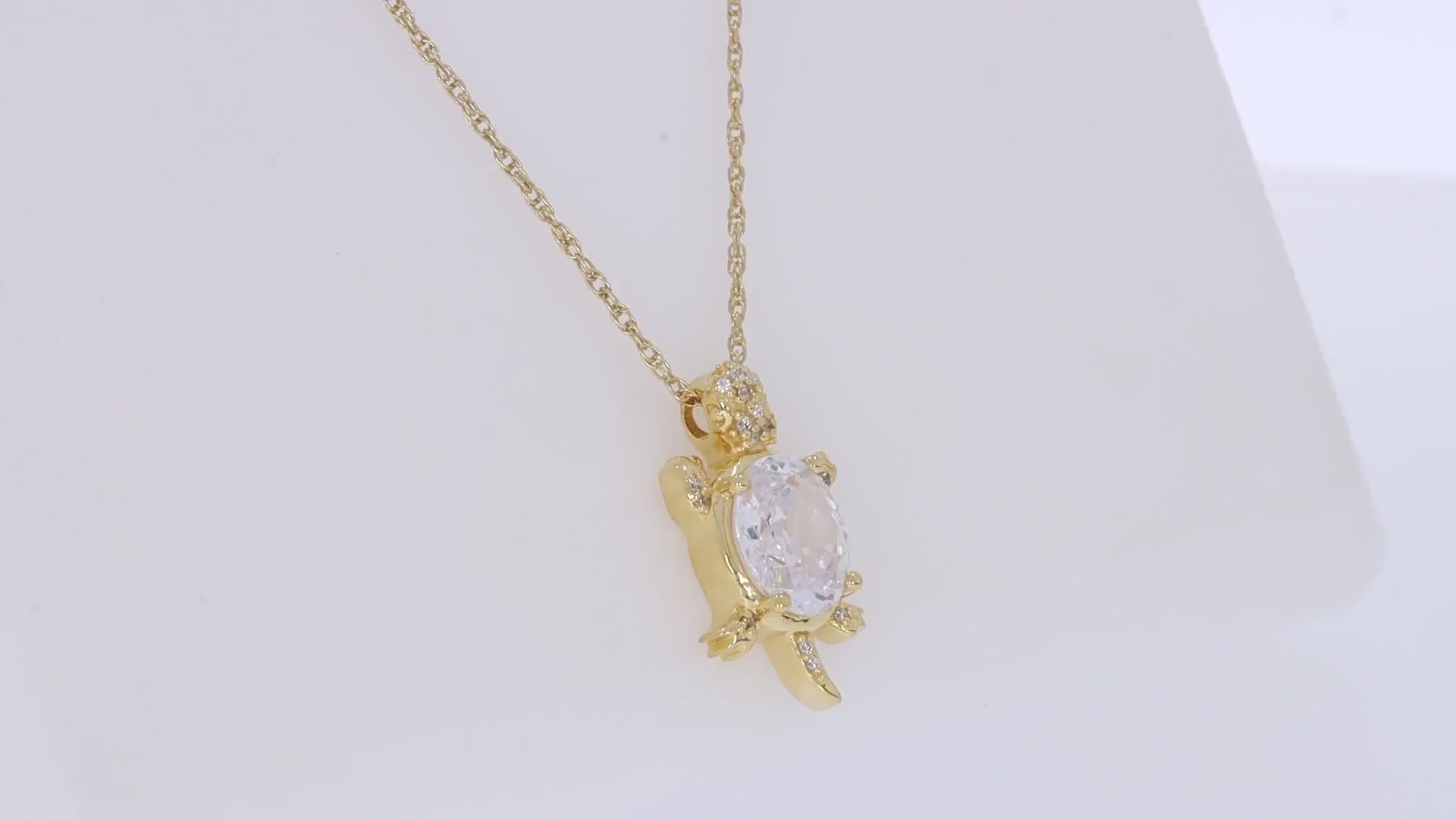 Turtle Citrine Birthstone Pendant Necklace