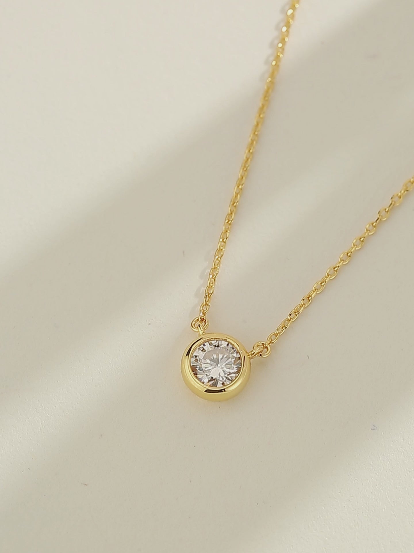 Bezel Set Solitaire Diamond Necklace