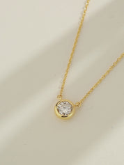 Bezel Set Solitaire Diamond Necklace