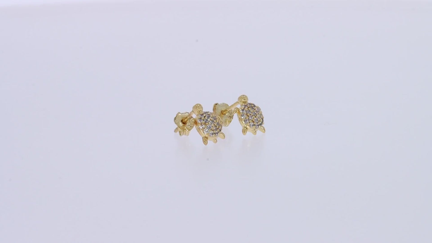 Round Cut White Cubic Zirconia Animals Stud Earrings For Women In 925 Sterling Silver