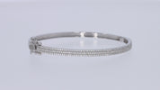Lab Created Moissanite 3-Row Pave Set Bangle Bracelet