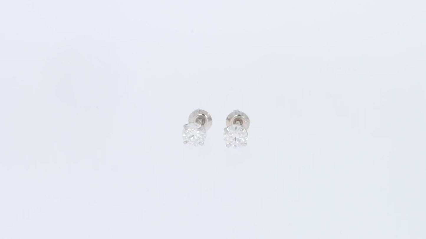 0.20 Ct- 7.00 Carat Lab Created Moissanite Diamond Screw Back Stud Earrings In 14K Solid Gold For Women (3MM - 10MM)