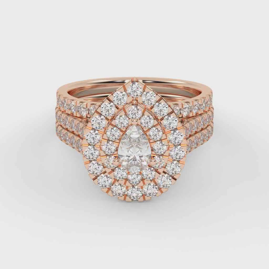 IGI Certified Pear and Round Bridal Set