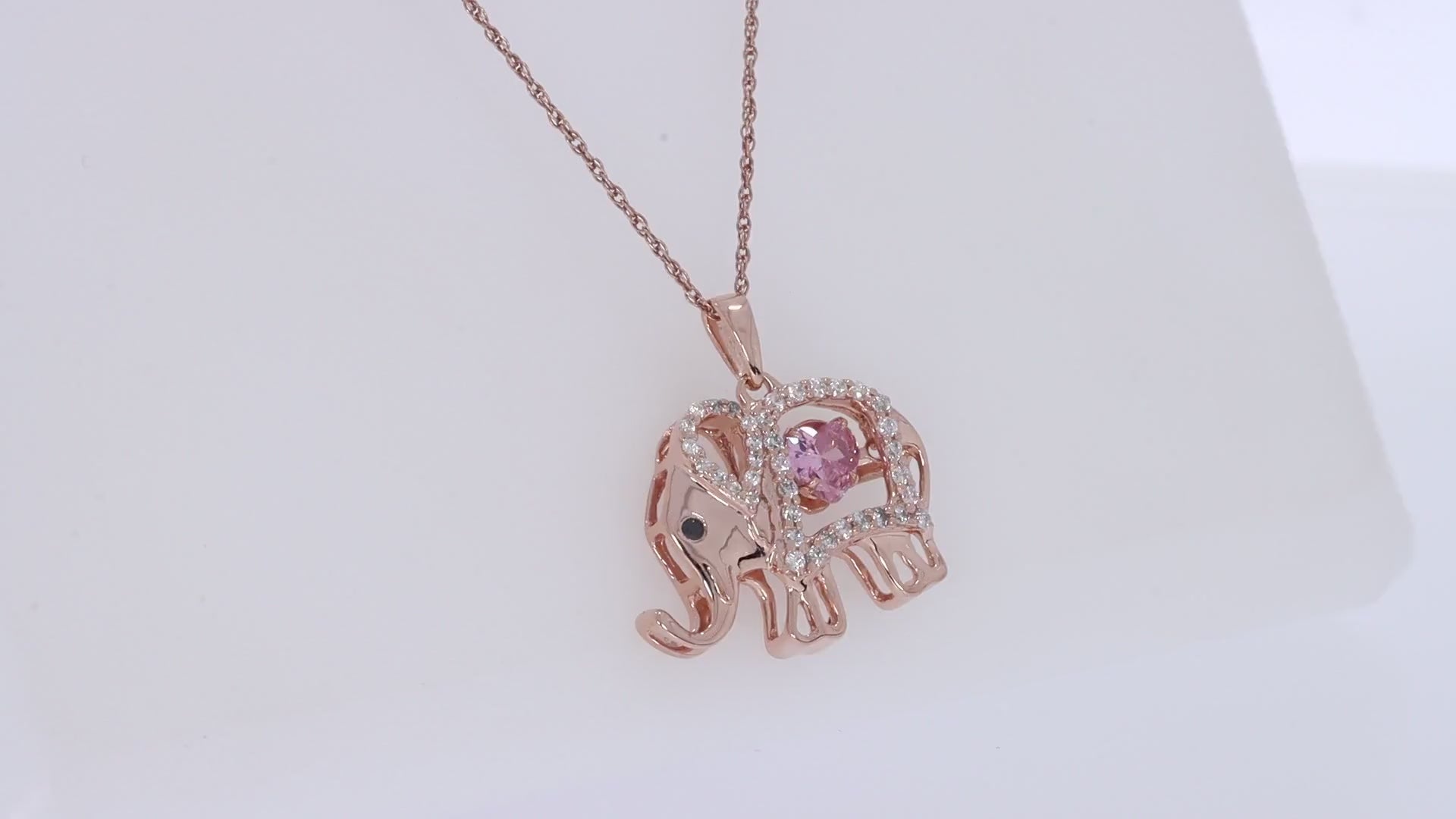 Elephant Pendant Necklace Sterling Silver