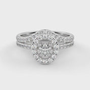 IGI Certified 0.90 Carat Curved Band Bridal Set Ring