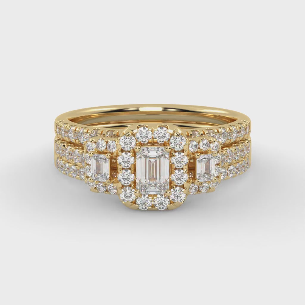 Three-Stone IGI Certified Bridal Set Ring