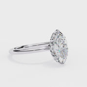 Marquise Cut Solitaire Lab Grown Diamond Engagement Ring