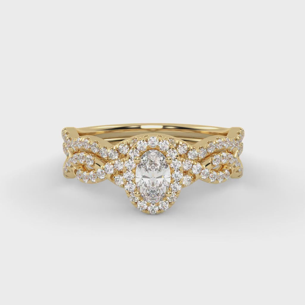 IGI 0.75 Carat Lab Diamond Infinity Halo Bridal Set Ring