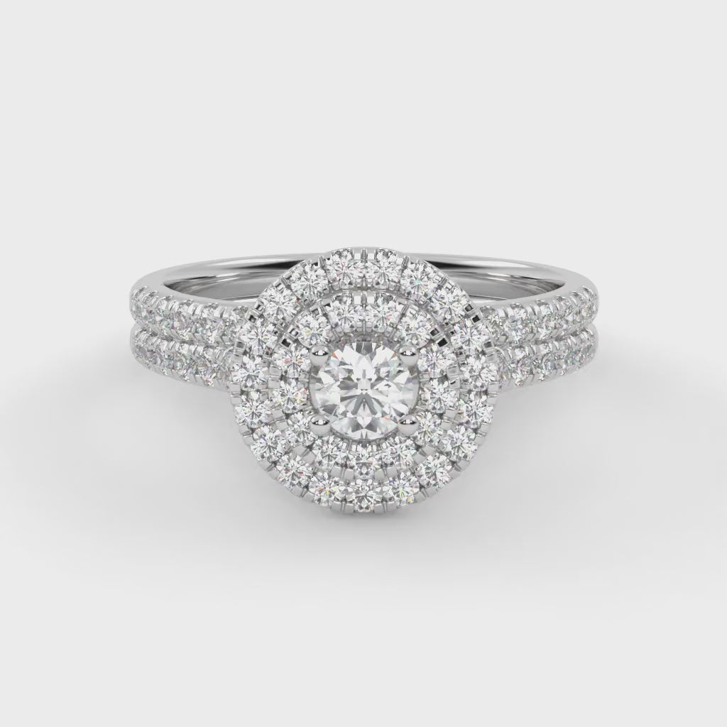 IGI Certified Round Bridal Set Ring