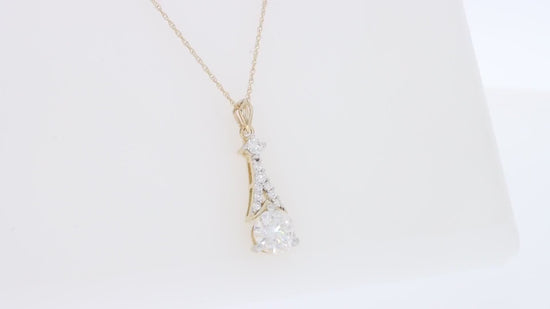 Load and play video in Gallery viewer, 1 3/4 Carat Lab Created Moissanite Diamond Teardrop Pendant Necklace In 10K Solid Gold For Womens (1.75 Cttw)
