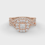 IGI Certified Infinity Halo Bridal Set Ring