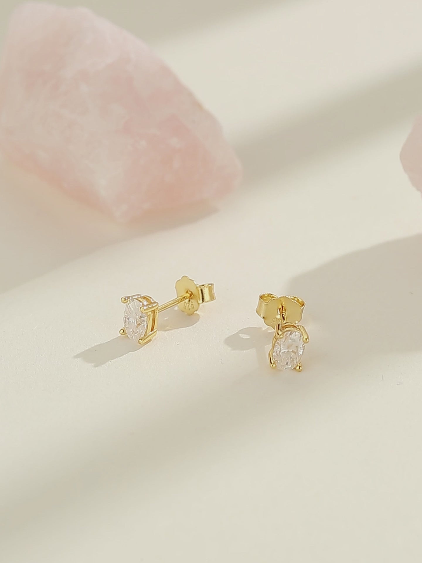 Oval Cut Solitaire Studs Earrings