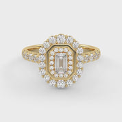 IGI Certified Double Halo Solitaire Engagement Rings for Women