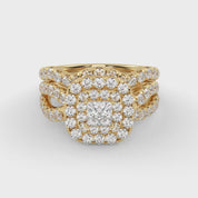 IGI Certified Infinity Shank Princess Cut Lab Diamond Bridal Set Ring