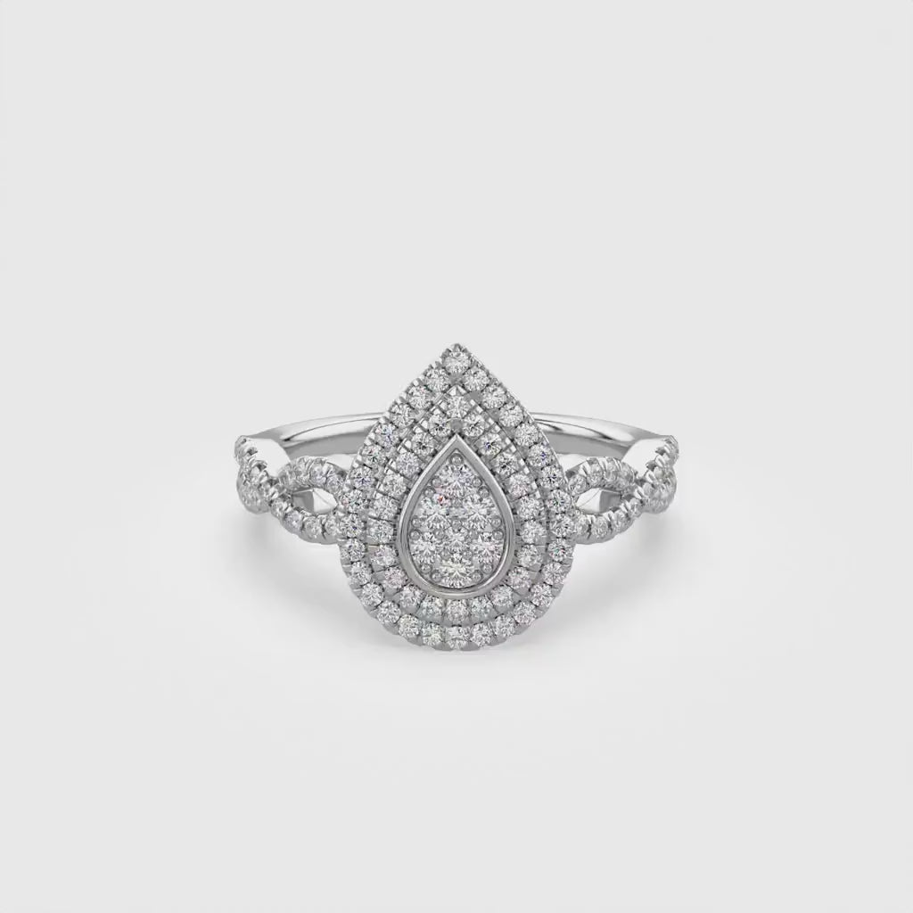 Infinity Teardrop Double Halo Lab Grown Diamond Ring