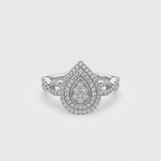 Infinity Teardrop Double Halo Lab Grown Diamond Ring