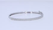 Lab Created Moissanite 3-Row Pave Set Bangle Bracelet