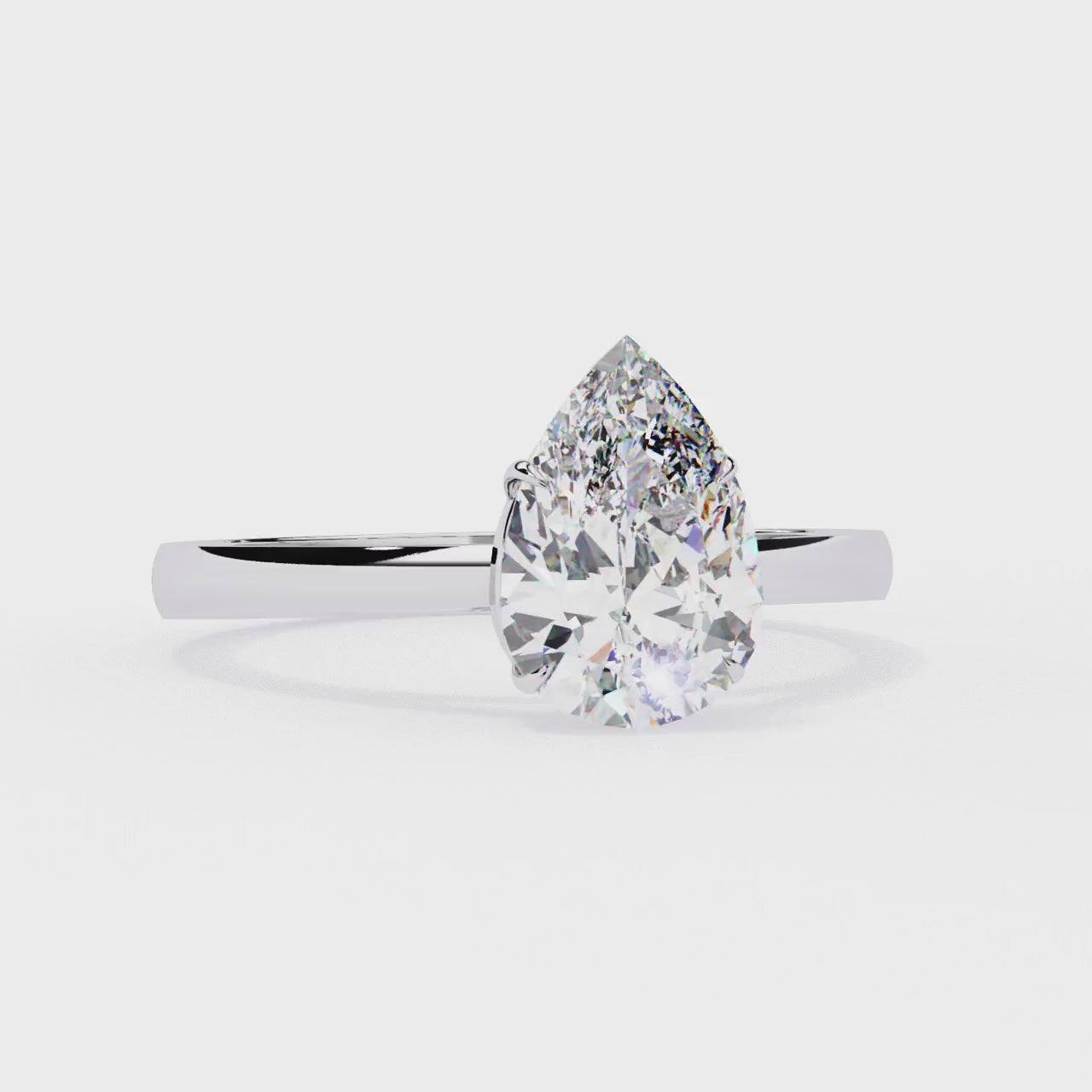 Pear Cut Solitaire Lab Grown Diamond Promise Ring