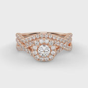 IGI Certified 1.00 Carat Infinity Halo Solitaire Cluster Bridal Set Ring