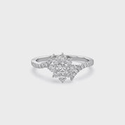 Floral Style Bypass Promise Lab Grown Diamond Ring