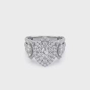 Marquise Cut Halo Engagement Lab Grown Diamond Ring