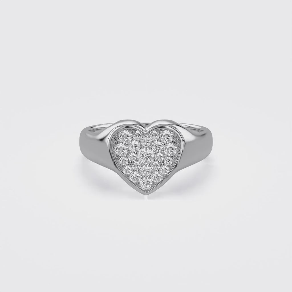 Heart Signet Promise Lab Grown Diamond Ring