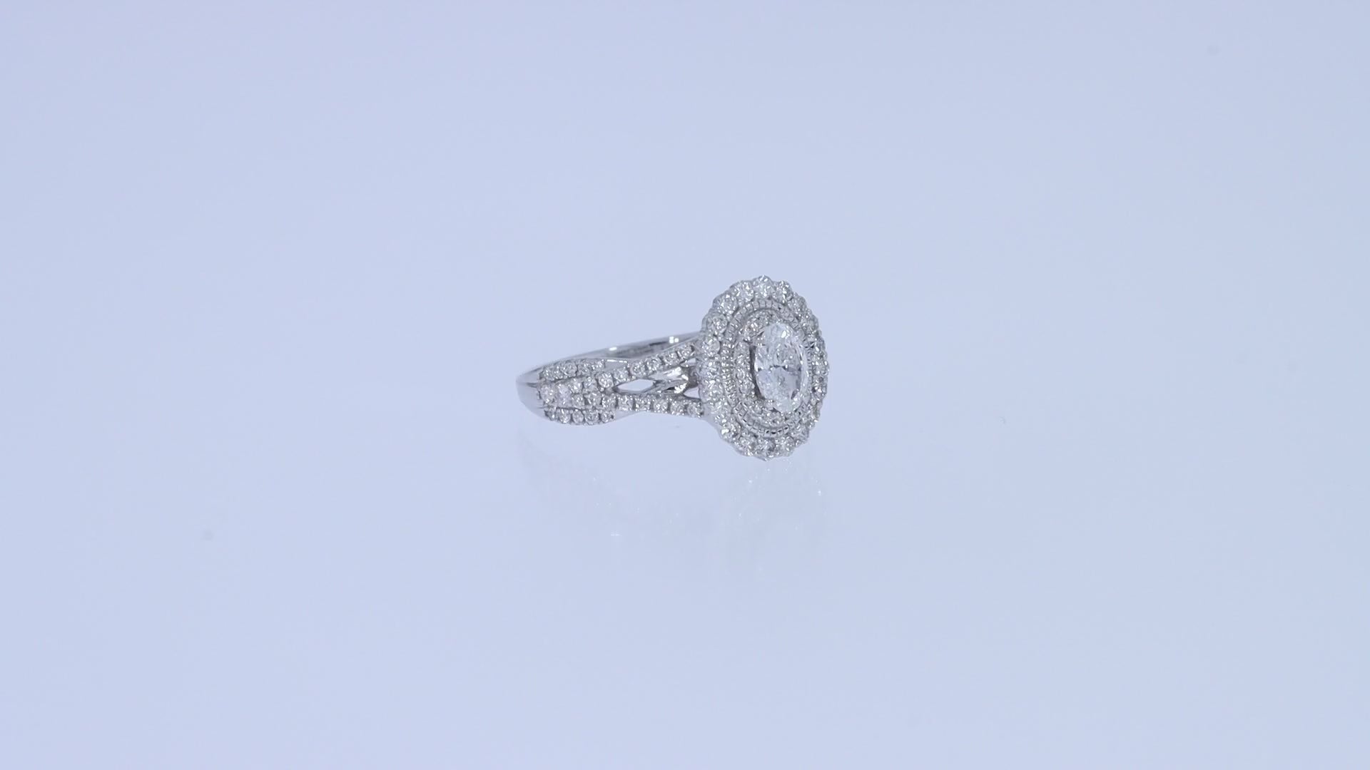 Halo Split Shank Engagement Ring for Women
