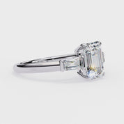 3 Stone Emerald Cut Lab Grown Diamond Promise Ring