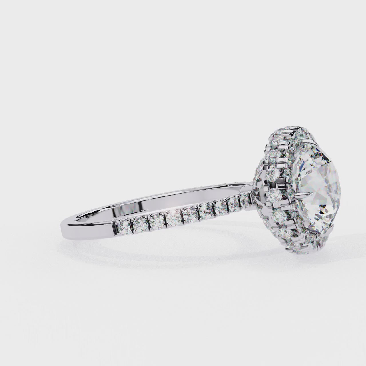 Halo Hidden Solitaire Round Lab Grown Diamond Ring