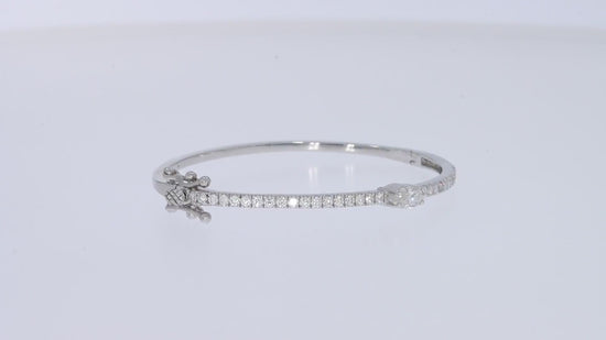 Load and play video in Gallery viewer, 1 Carat Marquise &amp;amp; Round Cut Lab Created Moissanite Diamond Tennis Bangle Bracelet In 925 Sterling Silver
