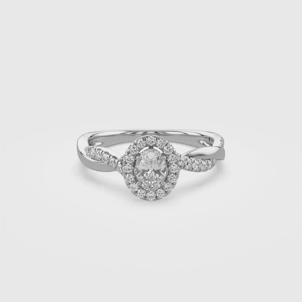 Twisted Halo Promise Lab Grown Diamond Ring