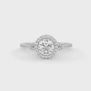 IGI Certified Halo Solitaire Engagement Ring
