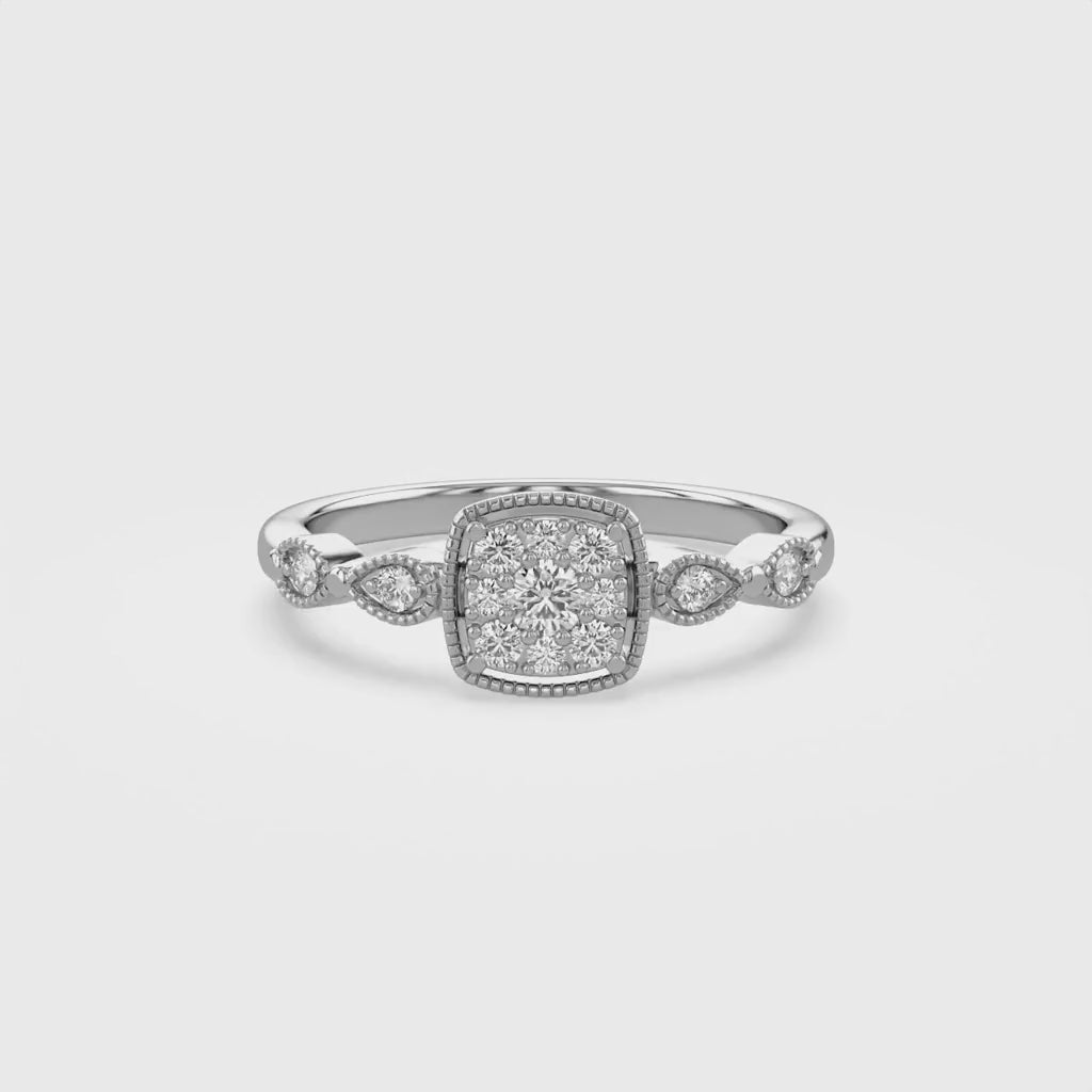 Cushion Shaped Promise Lab Grown Diamond Ring