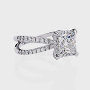 Kylie Princess Cut Split Shank Lab Grown Diamond Engagement Ring