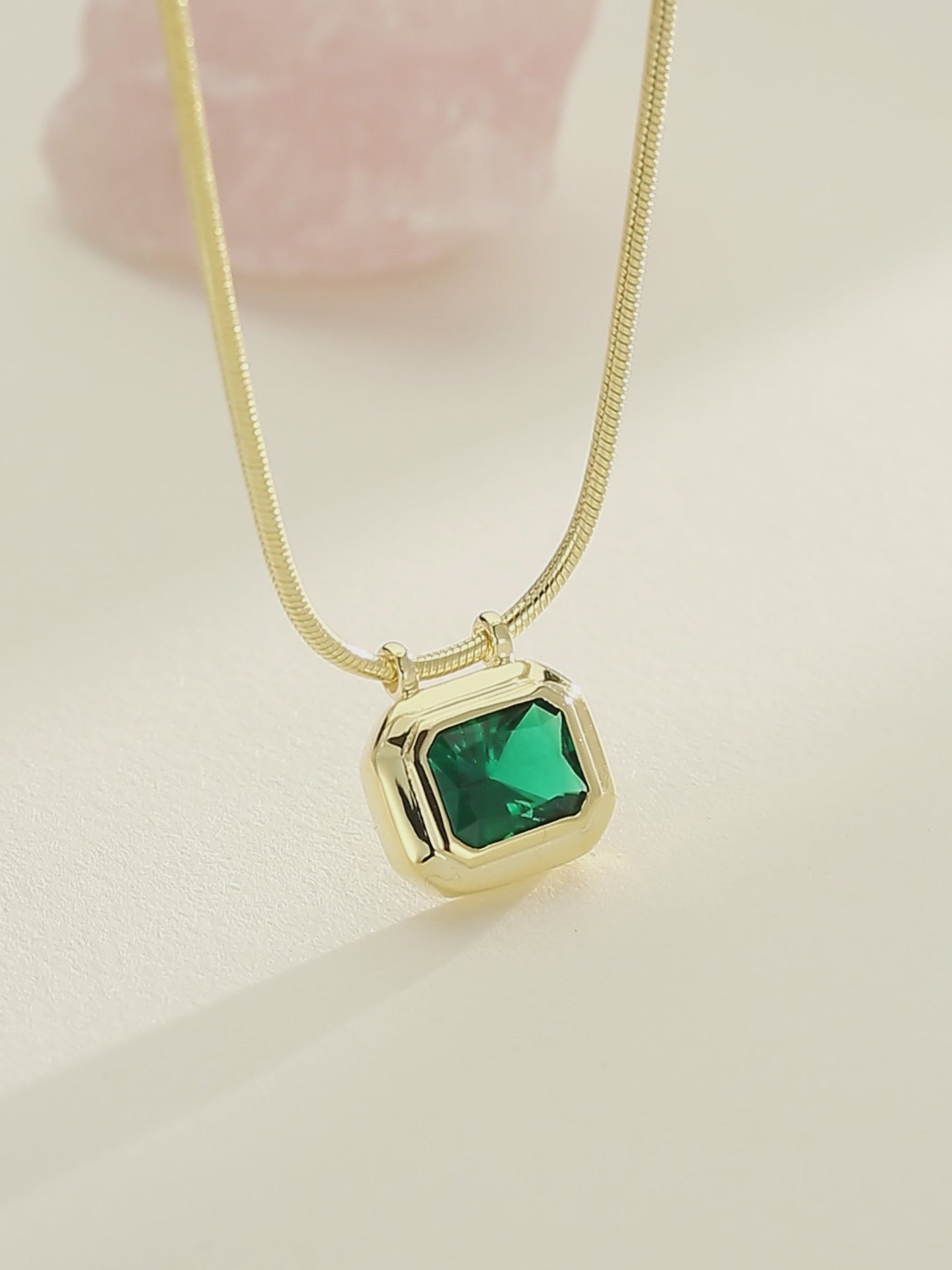 Jai Emerald Solitaire Pendant Necklace