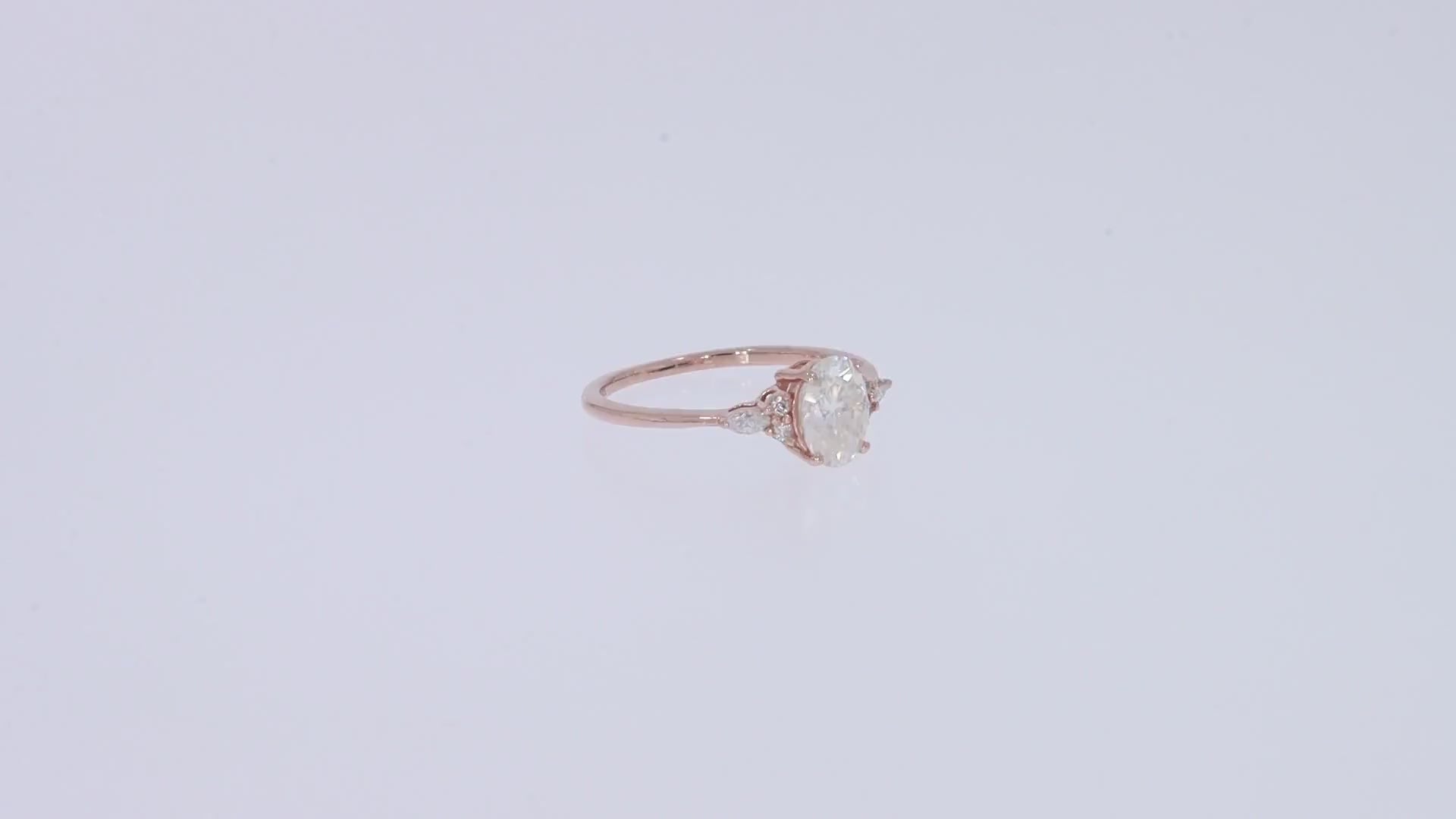 Oval, Marquise and Round Cut Cubic Zirconia Solitaire Engagement Ring for Women