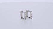 Petit Square Cubic Zirconia Huggies Earrings