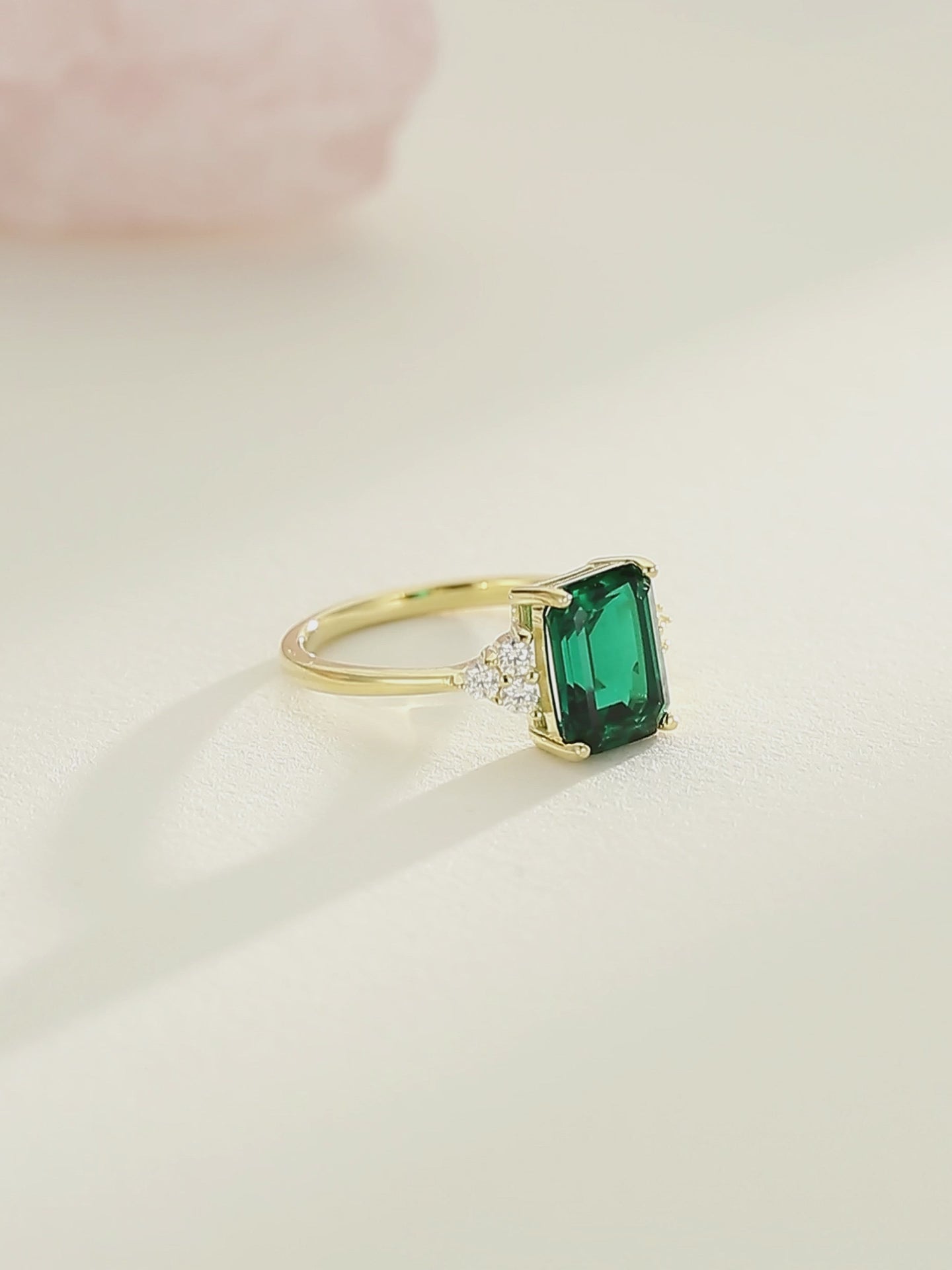 Ema Emerald Solitaire Engagement Ring