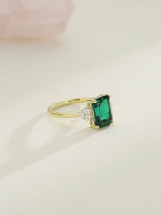 Ema Emerald Solitaire Engagement Ring